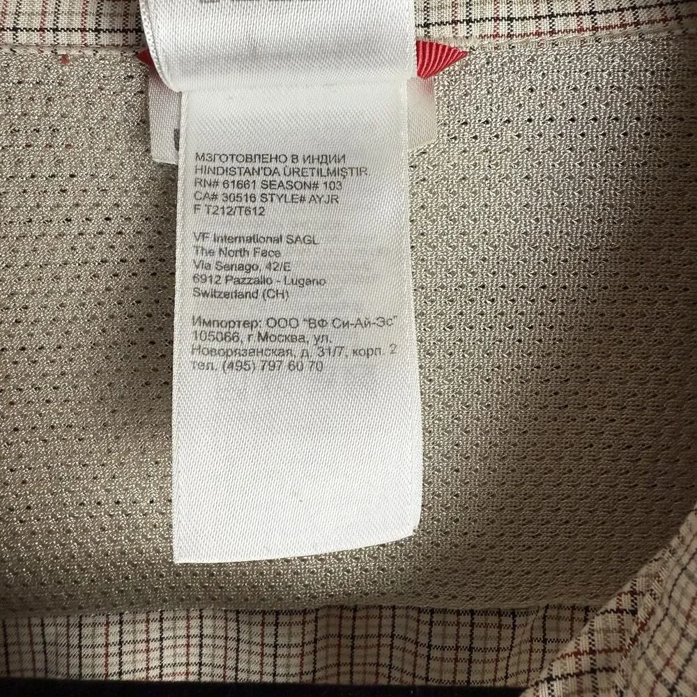 Vintage The North Face Button‎ Plaid Long Sleeve Shirt Mens L Brown Red Gorpcore